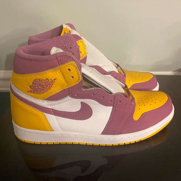 Jordan Mens Purple and Yellow Sneakers - Picture 1 of 3
